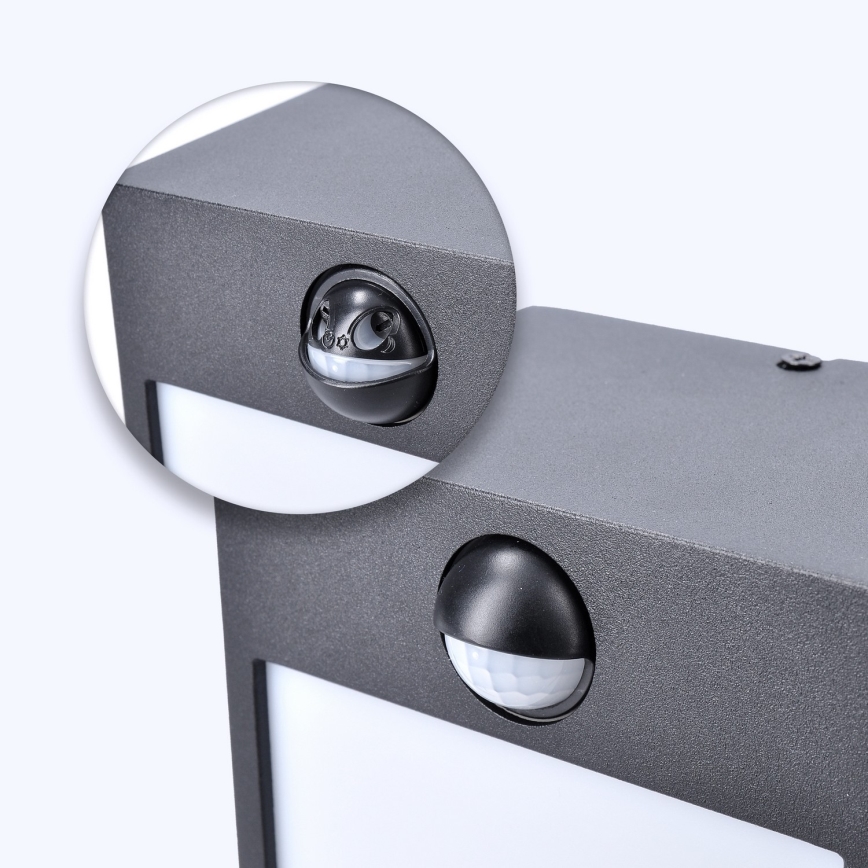 Brilagi - LED външно стенна лампа с сензор TERNI LED/12W/230V черна IP44