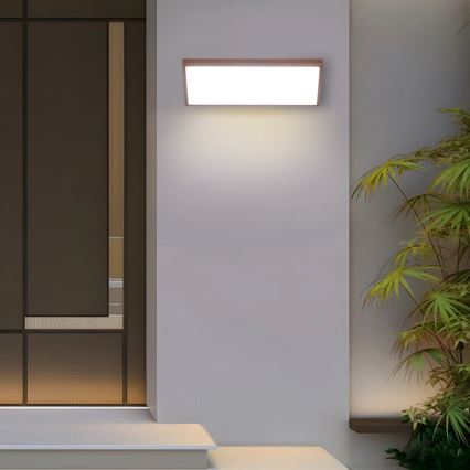 Brilagi - LED външен стенен осветител TRIANGLE със сензор LED/42W/230V 45 cm кафяв IP65
