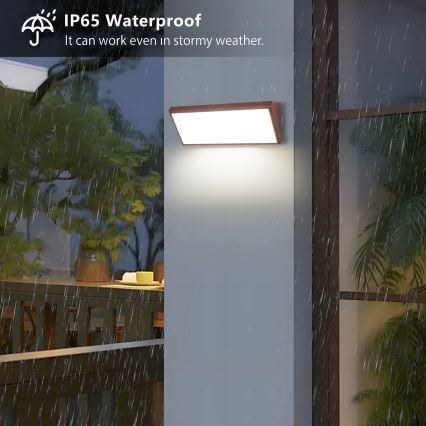 Brilagi - LED външен стенен осветител TRIANGLE със сензор LED/42W/230V 45 cm кафяв IP65