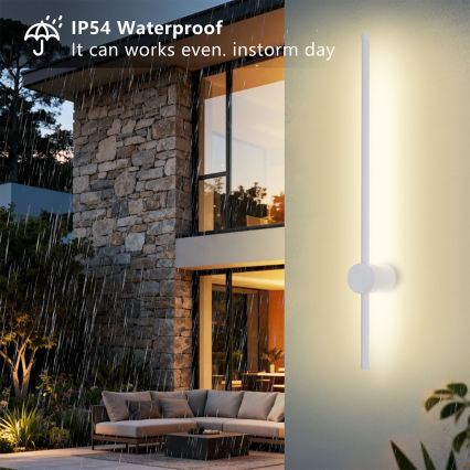 Brilagi - LED външно стенно осветително тяло AURA LED/12W/230V 3000K IP54 65 cm бяло CRI 90