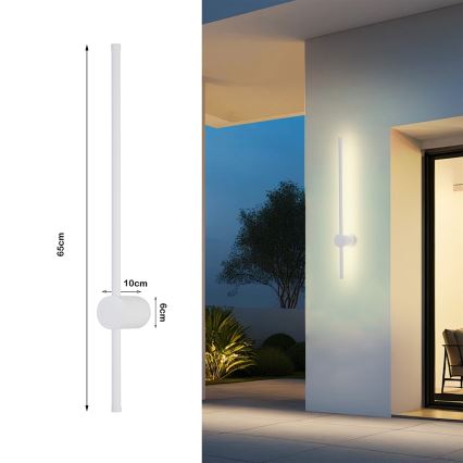 Brilagi - LED външно стенно осветително тяло AURA LED/12W/230V 3000K IP54 65 cm бяло CRI 90