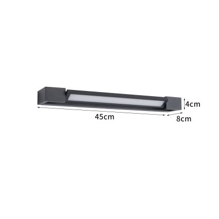 BRILAGI - LED Външен стенен осветител AQUA LINE LED/12W/230V 45 cm IP44 черен CRI 90