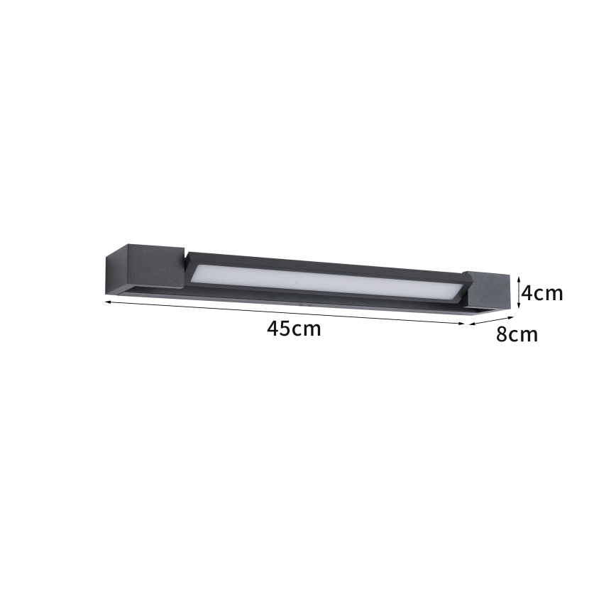 BRILAGI - LED Външен стенен осветител AQUA LINE LED/12W/230V 45 cm IP44 черен CRI 90