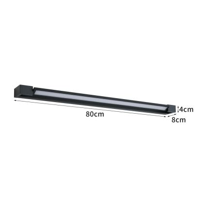 BRILAGI - LED Външно стенно осветително тяло AQUA LINE LED/20W/230V 80 cm IP44 черно CRI 90