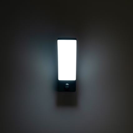 BRILAGI - LED външно стенно осветително тяло с датчик за движение и сумрак ARCELO LED/12W/230V IP65 черно