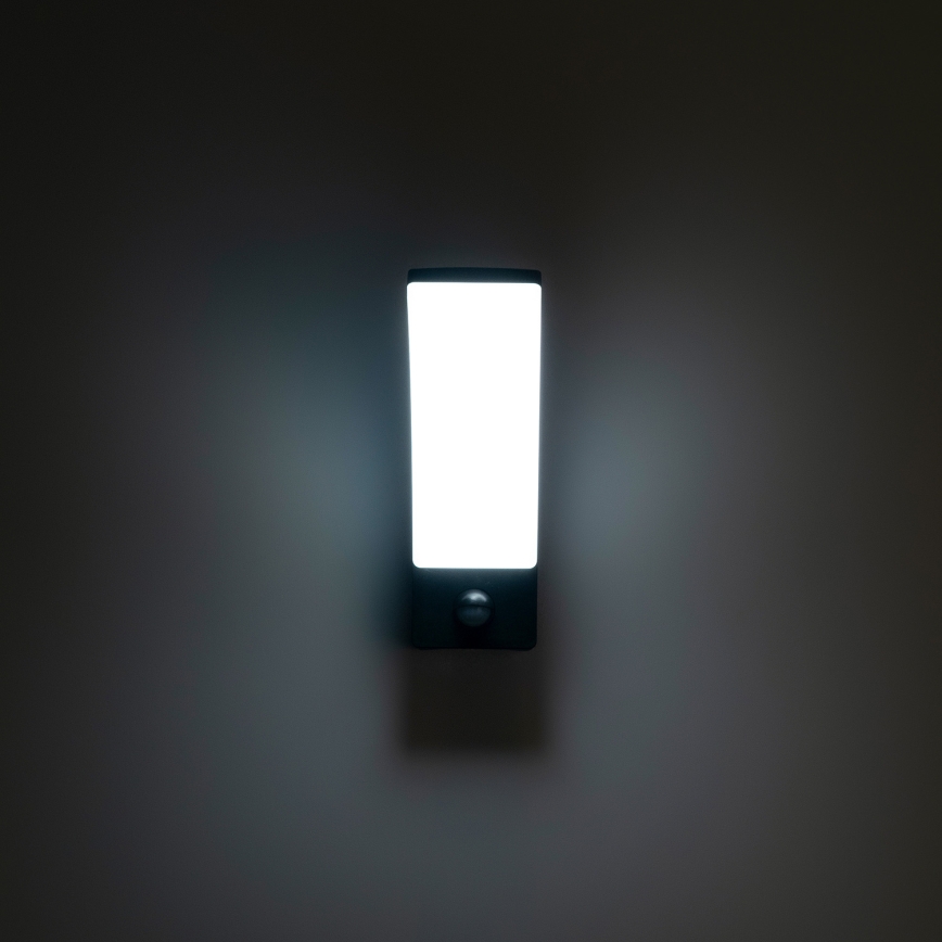 BRILAGI - LED външно стенно осветително тяло с датчик за движение и сумрак ARCELO LED/12W/230V IP65 черно