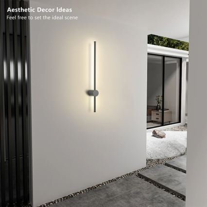 Brilagi - LED външно стенно осветително тяло AURA LED/12W/230V 3000K IP54 65 cm антрацит