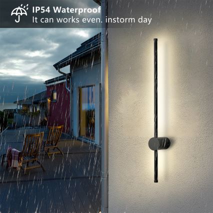 Brilagi - LED Външно стенно осветително тяло AURA LED/12W/230V 3000K IP54 65 см черно CRI 90