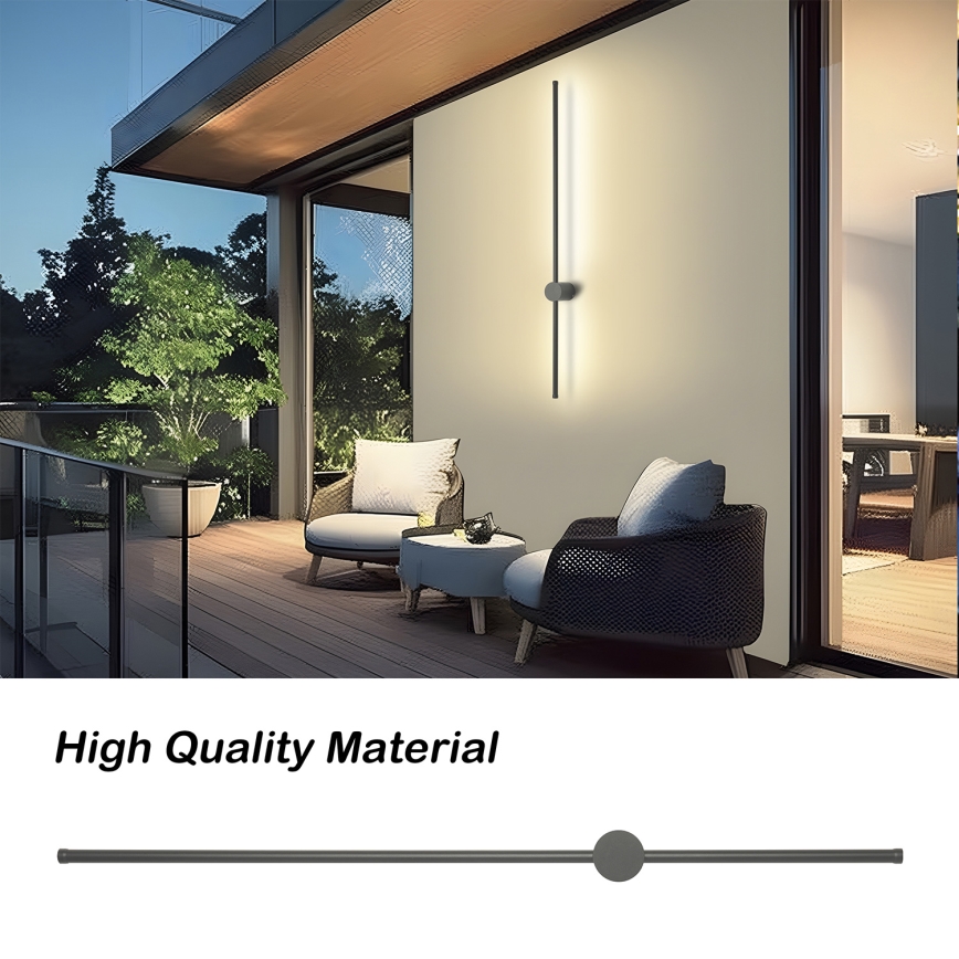 Brilagi - LED външно стенно осветително тяло AURA LED/20W/230V 3000K IP54 97 см антрацит CRI 90