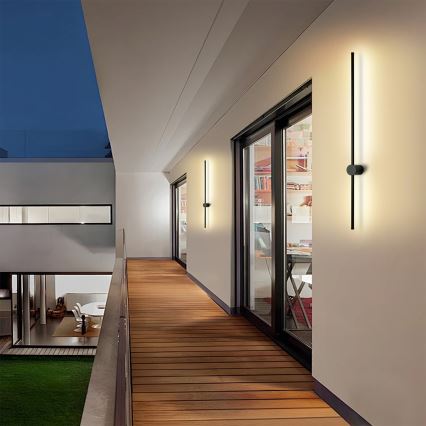 Brilagi - LED външно стенно осветително тяло AURA LED/20W/230V 3000K IP54 97 cm черно CRI 90