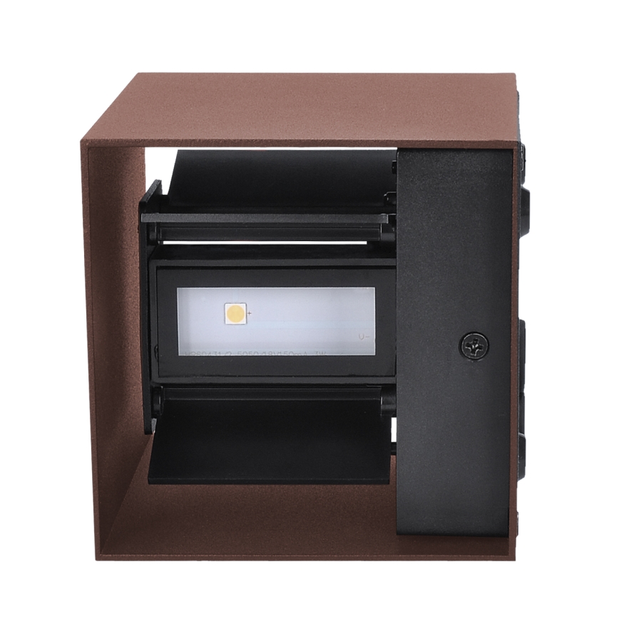 Brilagi - LED външно стенно осветително тяло CUBE LED/6W/230V кафяво IP54