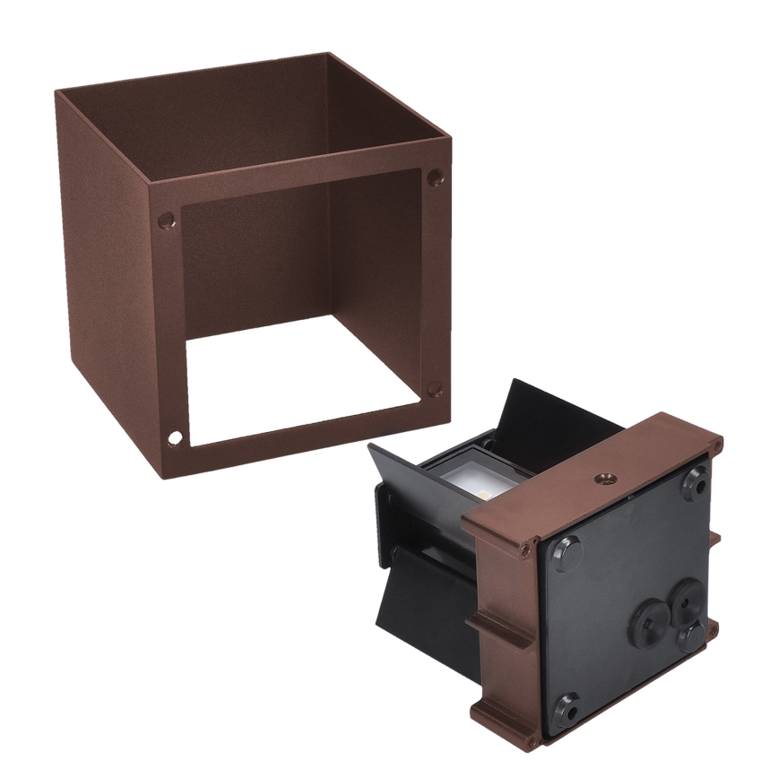 Brilagi - LED външно стенно осветително тяло CUBE LED/6W/230V кафяво IP54