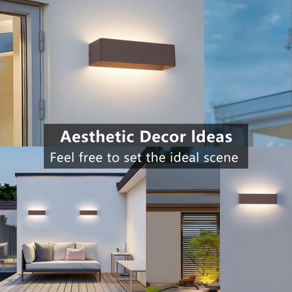 Brilagi - LED външно стенно осветително тяло DONNANI LED/12W/230V 30 cm кафяво IP44