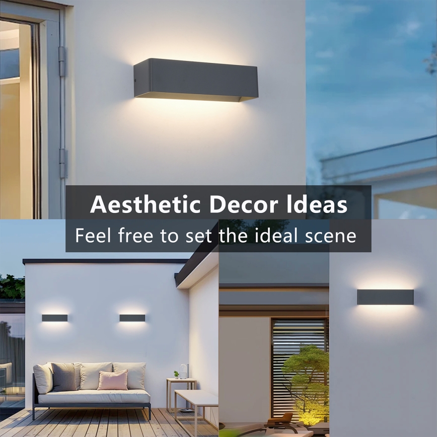 Brilagi - LED външно стенно осветително тяло DONNANI LED/12W/230V антрацит IP44