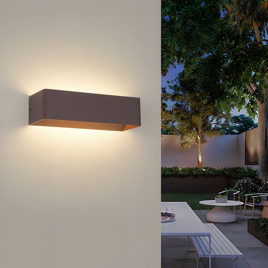Brilagi - LED Външно стенно осветително тяло DONNANI LED/12W/230V кафяво IP44