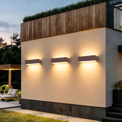 Brilagi - LED Външно стенно осветително тяло DONNANI LED/12W/230V кафяво IP44