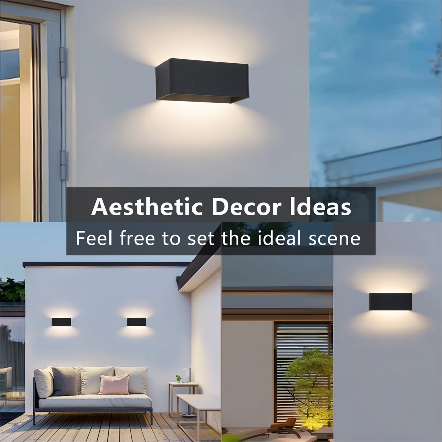 Brilagi - LED външно стенно осветително тяло DONNANI LED/7W/230V 20 cm черно IP44