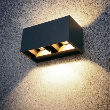 Brilagi - LED външно стенно осветително тяло DOUBLE CUBE LED/12W/230V антрацит IP65