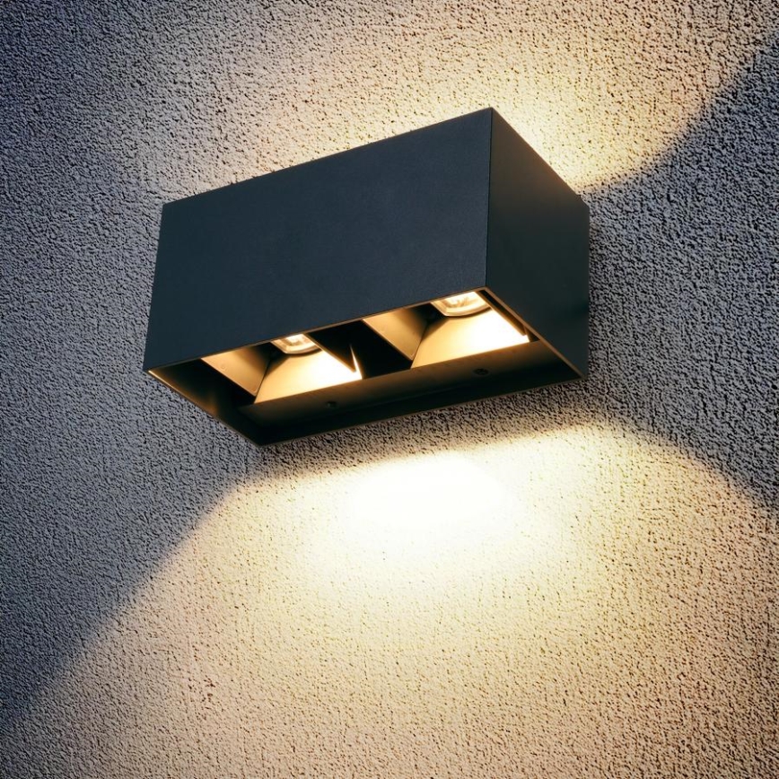 Brilagi - LED външно стенно осветително тяло DOUBLE CUBE LED/12W/230V антрацит IP65