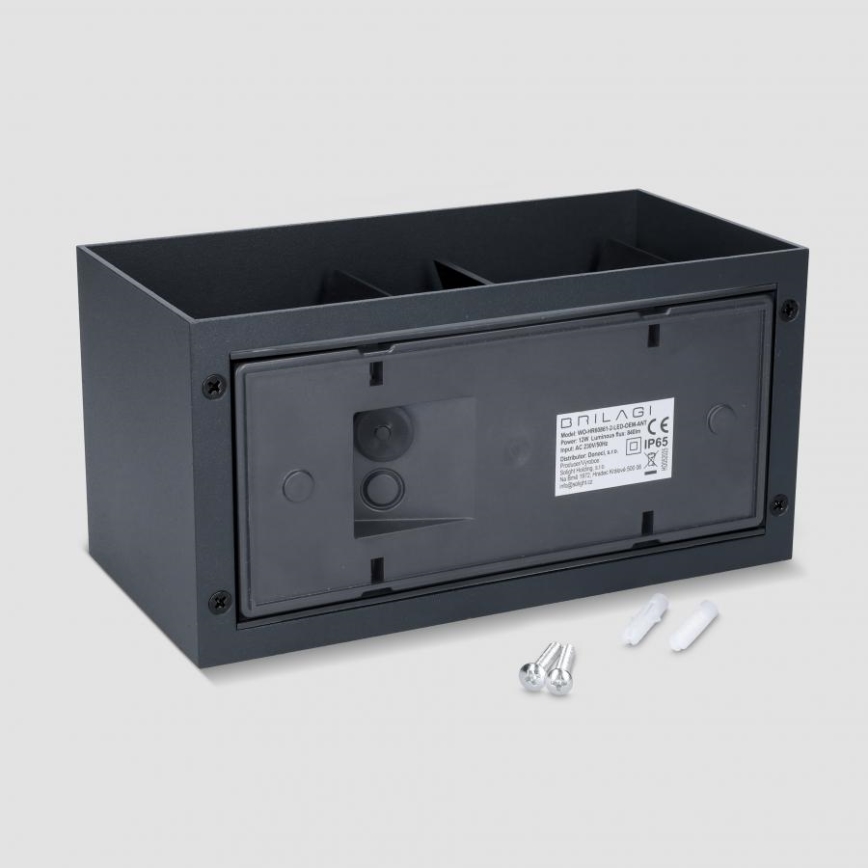 Brilagi - LED външно стенно осветително тяло DOUBLE CUBE LED/12W/230V антрацит IP65