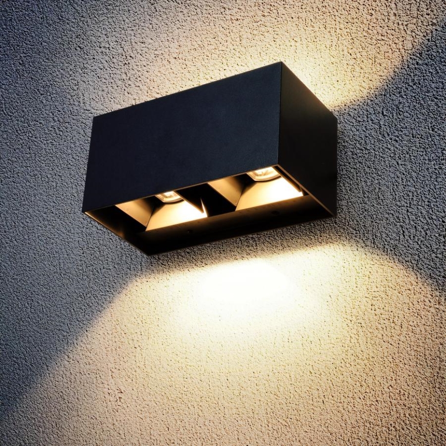 Brilagi - LED външно стенно осветително тяло DOUBLE CUBE LED/12W/230V, черно, IP65