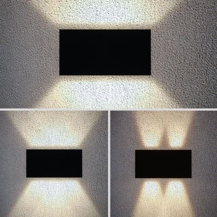 Brilagi - LED външно стенно осветително тяло DOUBLE CUBE LED/12W/230V, черно, IP65