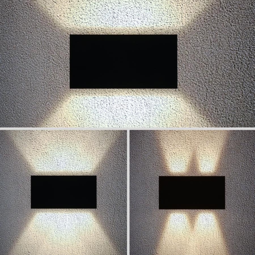 Brilagi - LED външно стенно осветително тяло DOUBLE CUBE LED/12W/230V, черно, IP65