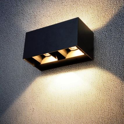 Brilagi - LED външно стенно осветително тяло DOUBLE CUBE LED/12W/230V, черно, IP65