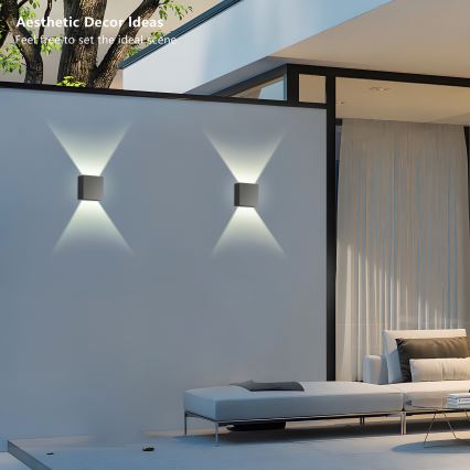 Brilagi - LED външно стенно осветително тяло DOUBLERAY LED/4W/230V антрацит IP65