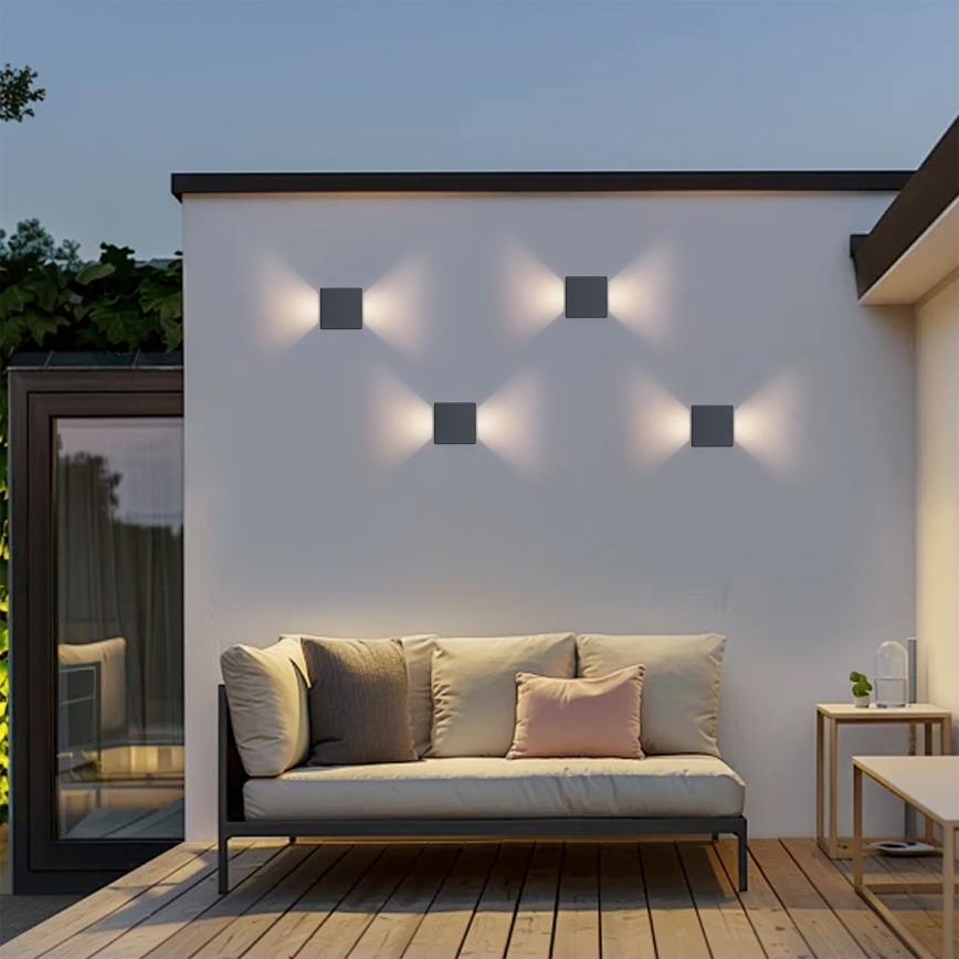 Brilagi - LED външно стенно осветително тяло DOUBLERAY LED/6W/230V антрацит IP54