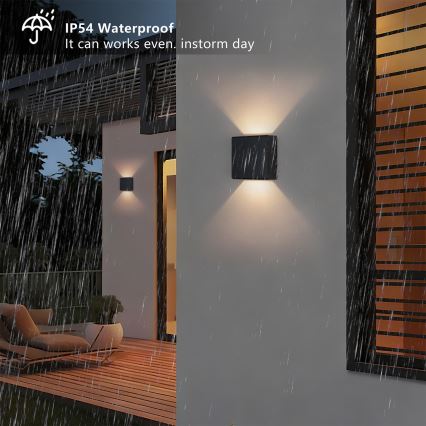 Brilagi - LED външно стенно осветително тяло DOUBLERAY LED/6W/230V черно IP54