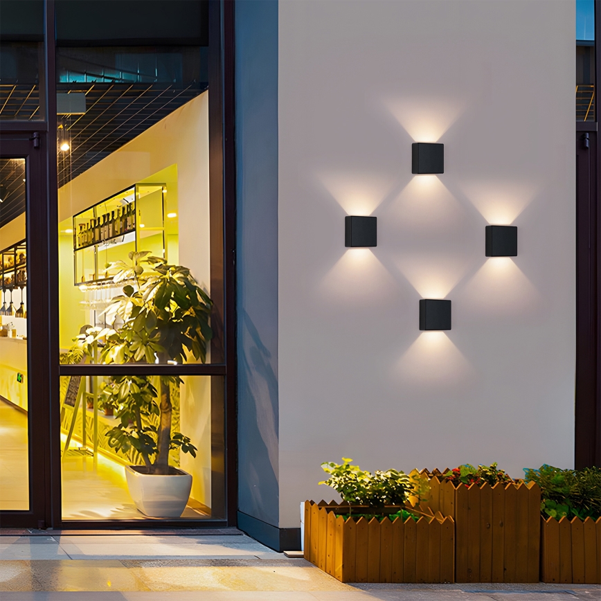 Brilagi - LED външно стенно осветително тяло DOUBLERAY LED/6W/230V черно IP54