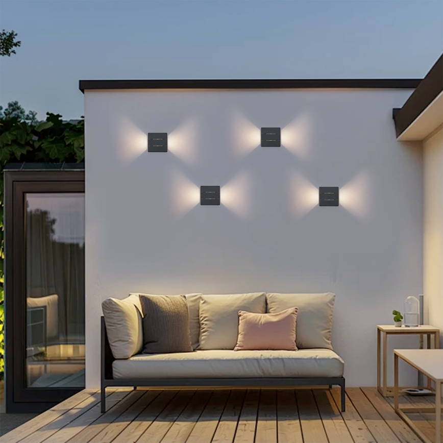 Brilagi -LED Външно стенно осветително тяло DOUBLERAY LINE LED/6W/230V антрацит IP54