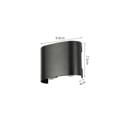 Brilagi - LED външно стенно осветително тяло FLAREBOX LED/4W/230V черно IP65