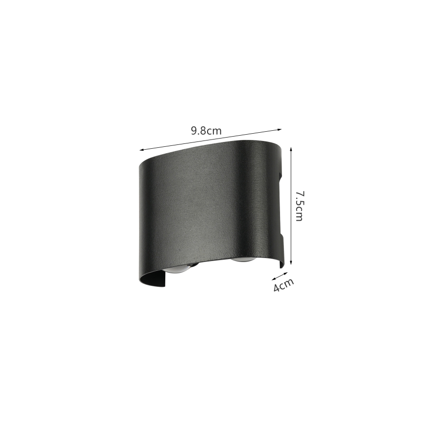 Brilagi - LED външно стенно осветително тяло FLAREBOX LED/4W/230V черно IP65