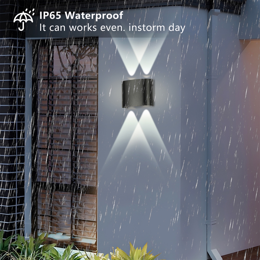 Brilagi - LED външно стенно осветително тяло FLAREBOX LED/4W/230V черно IP65