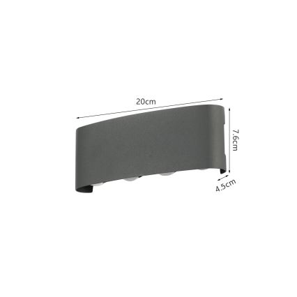 Brilagi - LED външно стенно осветително тяло FLAREBOX LED/8W/230V антрацит IP65