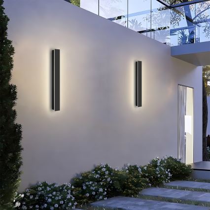 Brilagi - LED външна стенна лампа LINEAR LED/12W/230V 3000K IP65 50 cm черна