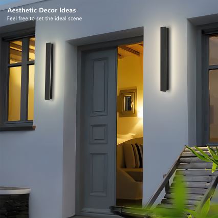 Brilagi - LINEAR LED външно стенно осветително тяло 12W/230V 3000K IP65 50 cm черно CRI 90