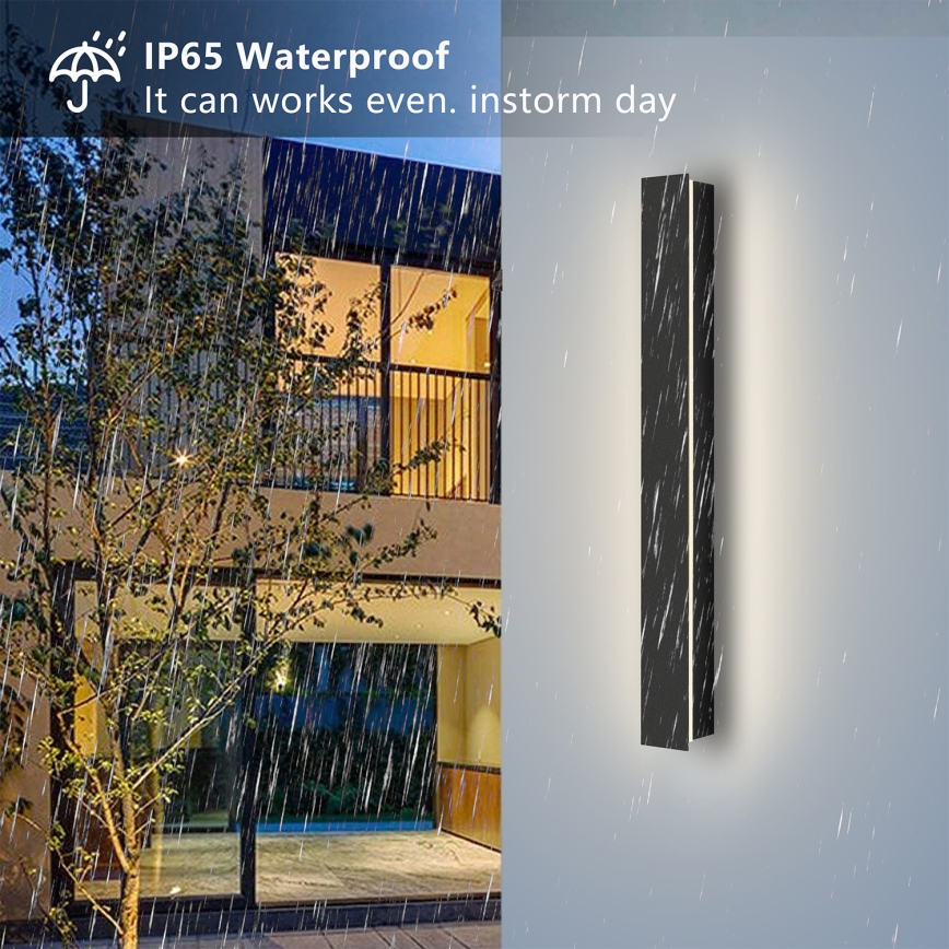 Brilagi - LINEAR LED външно стенно осветително тяло 12W/230V 3000K IP65 50 cm черно CRI 90