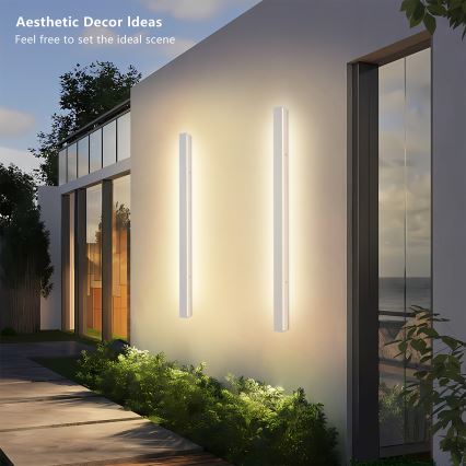 Brilagi - LED външно стенно осветително тяло LINEAR LED/22W/230V 3000K IP65 100 см бяло CRI 90