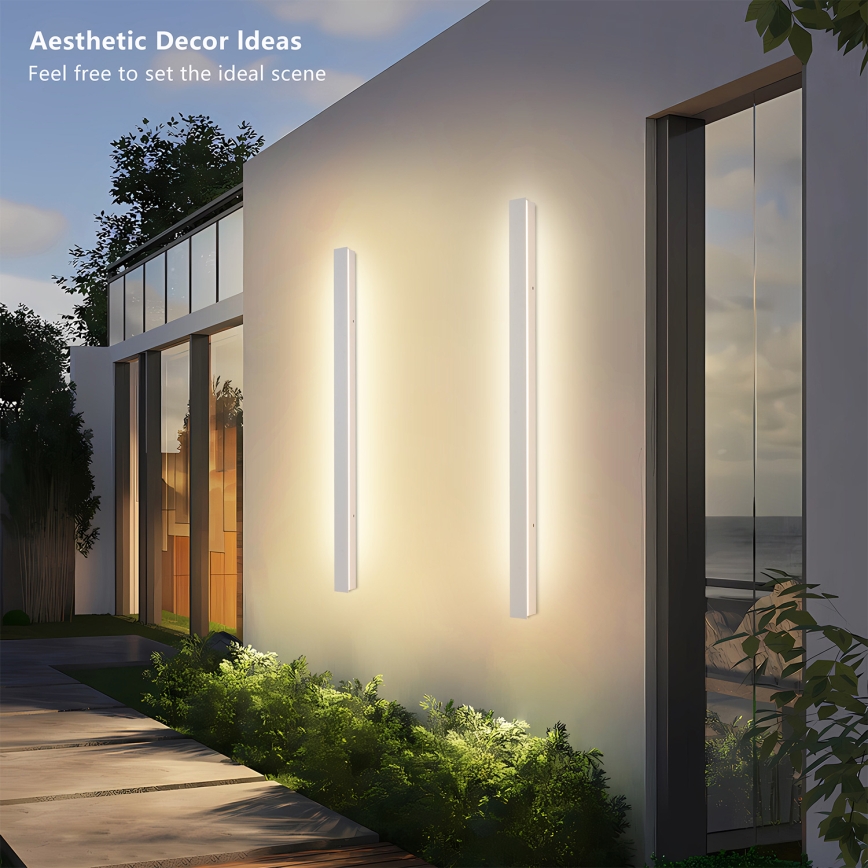 Brilagi - LED външно стенно осветително тяло LINEAR LED/22W/230V 3000K IP65 100 см бяло CRI 90