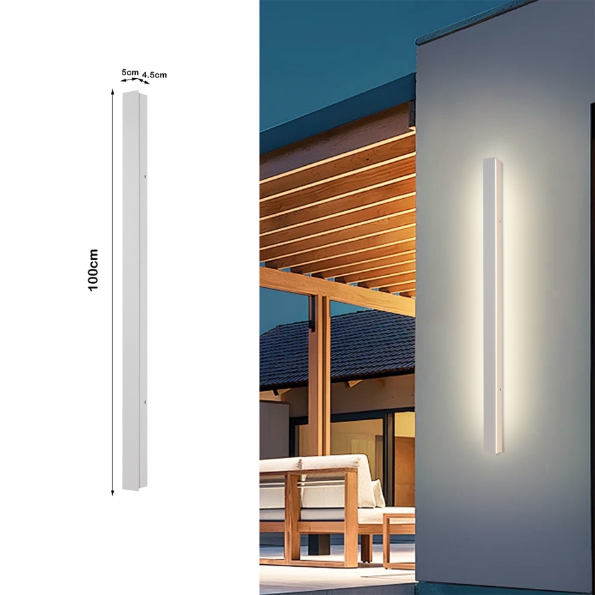 Brilagi - LED външно стенно осветително тяло LINEAR LED/22W/230V 3000K IP65 100 см бяло CRI 90