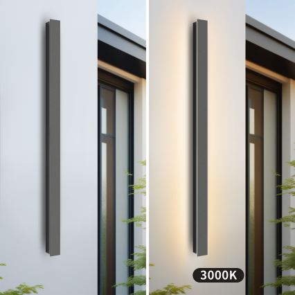 Brilagi - LED външно стенно осветително тяло LINEAR LED/22W/230V 3000K IP65 100 cm антрацит