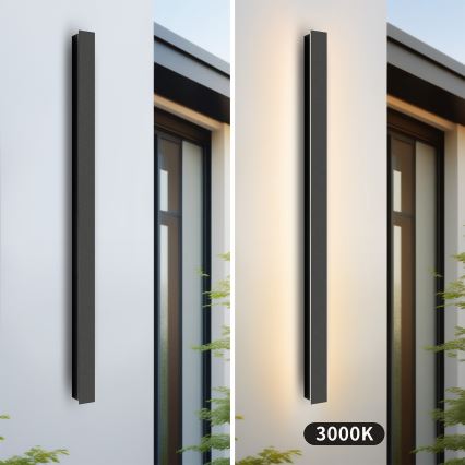 Brilagi - LED външно стенно осветително тяло LINEAR LED/22W/230V 3000K IP65 100 см черно