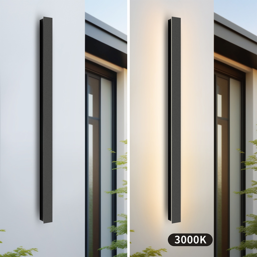 Brilagi - LED външно стенно осветително тяло LINEAR LED/22W/230V 3000K IP65 100 см черно