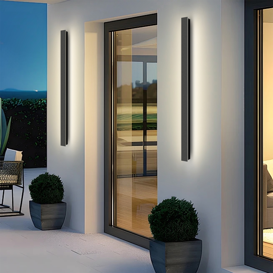 Brilagi - LED външно стенно осветително тяло LINEAR LED/22W/230V 3000K IP65 100 cm черно CRI 90