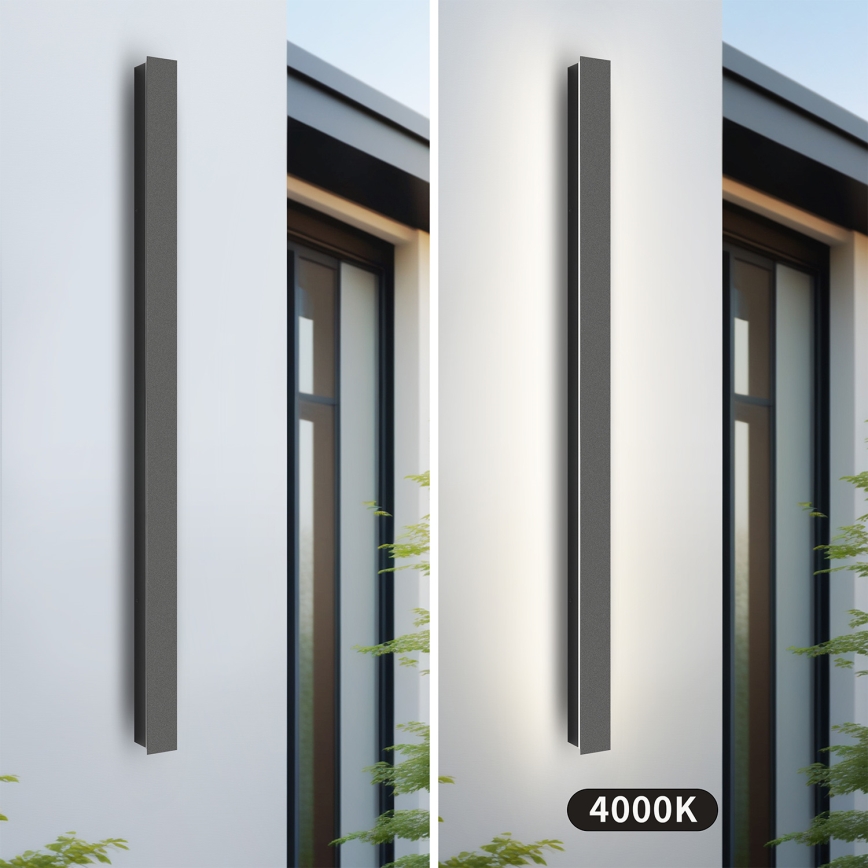 Brilagi - Външен стенен LED осветител LINEAR 22W/230V 4000K IP65 100 cm антрацит