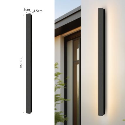 Brilagi - Външно стенено LED осветително тяло LINEAR, 22W/230V, 4000K, IP65, 100 cm, черно