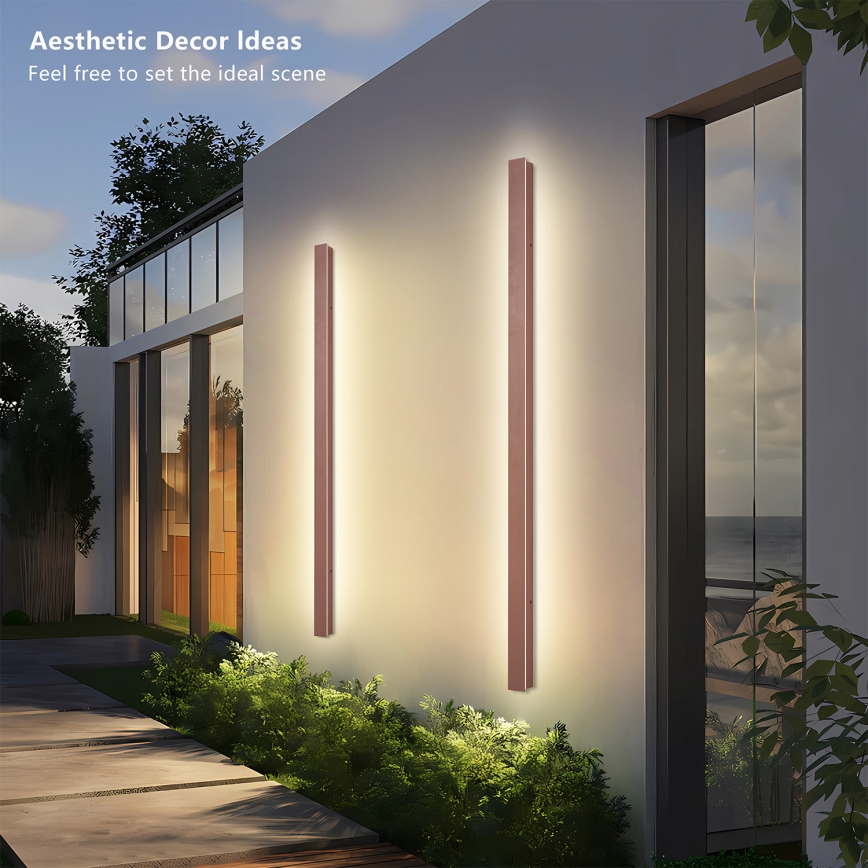 Brilagi - LED външно стенно осветително тяло LINEAR LED/32W/230V 3000K IP65 140 cm кафяво CRI 90